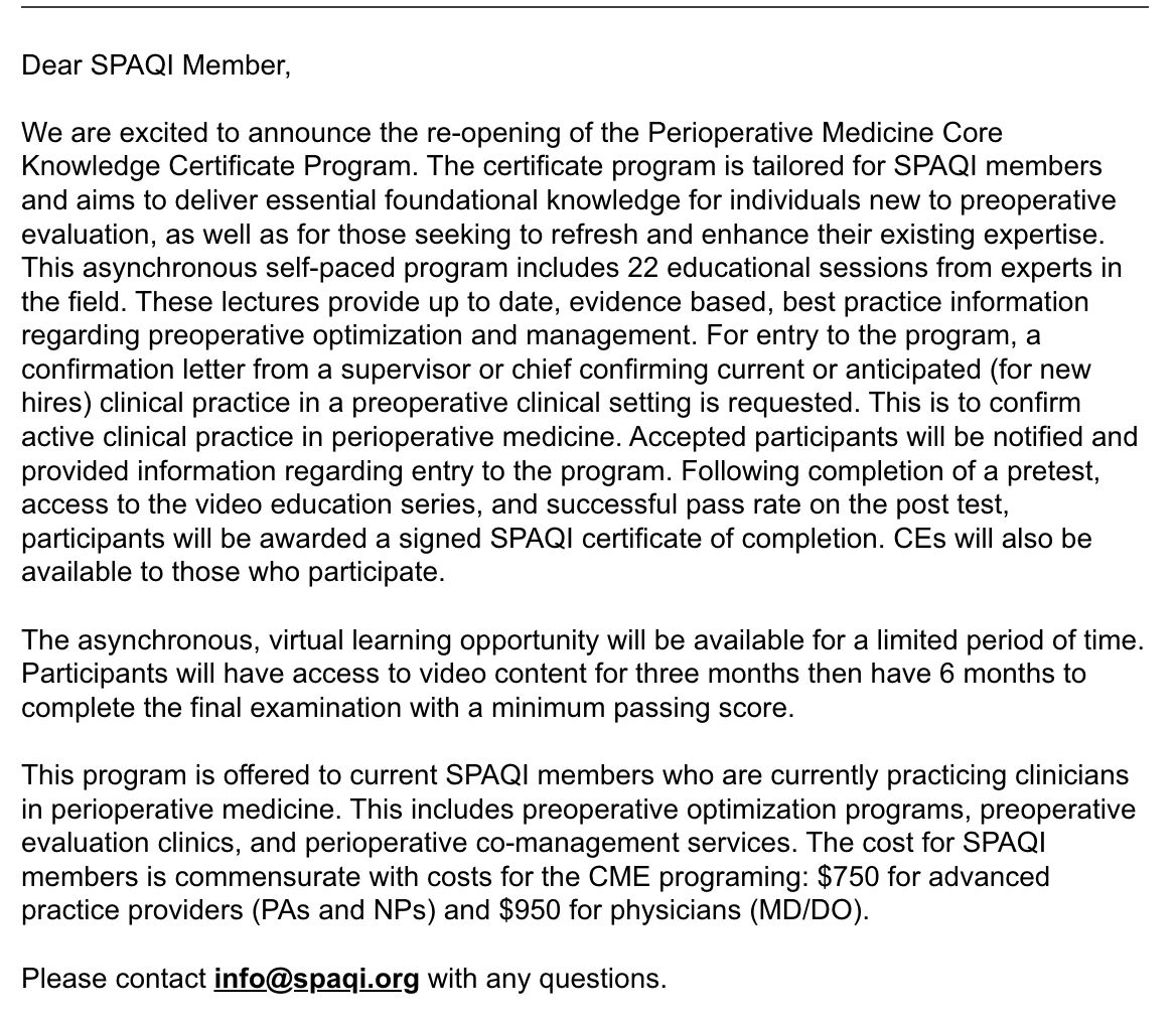 SPAQIedu's tweet photo. Exciting updates about SPAQI's Core Knowledge Certificate Program! https://t.co/Sz1tBSDSu3