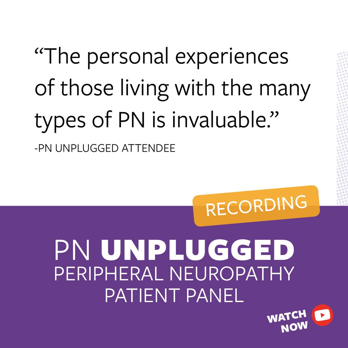 FoundationforPN's tweet photo. Living with peripheral neuropathy? You’re not alone
Hear firsthand from patients what’s helped them manage symptoms, adjust their lifestyles and stay grounded.

🎥 PN Unplugged recording: https://t.co/0ZJZNHAK0x

#PeripheralNeuropathy #NeuropathyAwareness #LivingWithNeuropathy https://t.co/jfZ9Paioiw