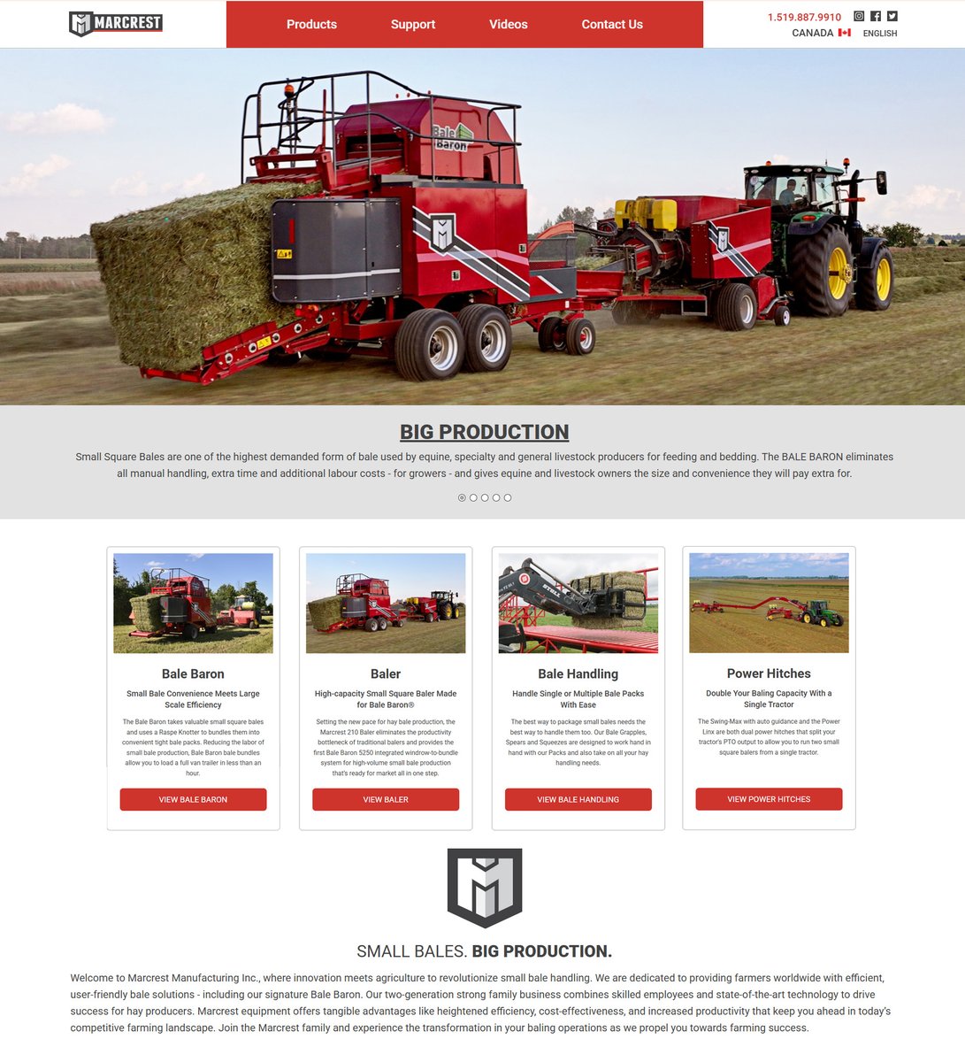 marcrestmfg's tweet photo. Small Bales. Big Production. New Look! 🚜
We’ve redesigned https://t.co/zXmGXpIQjr from the ground up to serve you better. Whether you’re in the office or out in the field, our new site makes it easier than ever to keep your operation moving.
#MarcrestMfg #BaleBaron https://t.co/6hOs1AjBy2