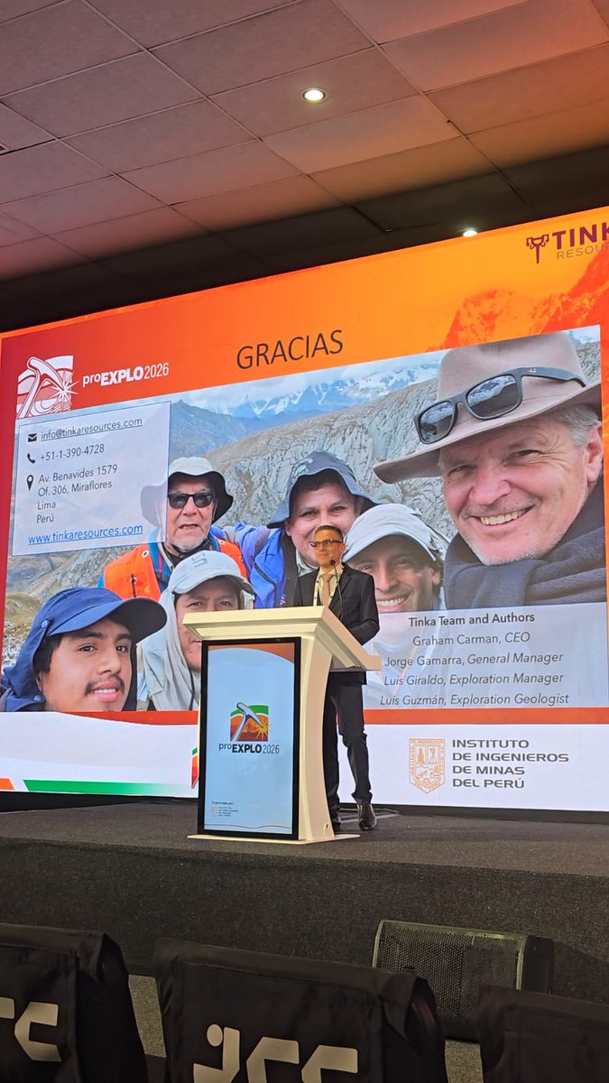 TinkaResources's tweet photo. 🔥ProExplo 2026 – Wrapped!🔥

What an amazing few days at Latin America’s biggest mining event in Lima! 🇵🇪

Showcased Ayawilca Zinc-Silver-Tin and our hot new Silvia Copper-Gold discovery.  Big thanks to everyone who came by the booth! 

#ProExplo2026 #TinkaResources #PeruMining https://t.co/2TpVgpJDo7