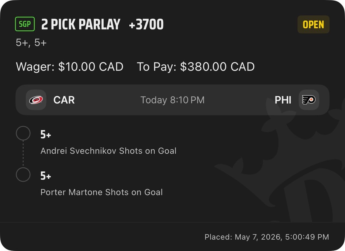 NHL THURSDAY SGP +3700 🏒🚀

Leave a ❤️ if tailing &amp; follow for more!
📊 <a href="/yourlinemate/">Linemate</a> 

#NHL #GamblingX #GamblingTwitter