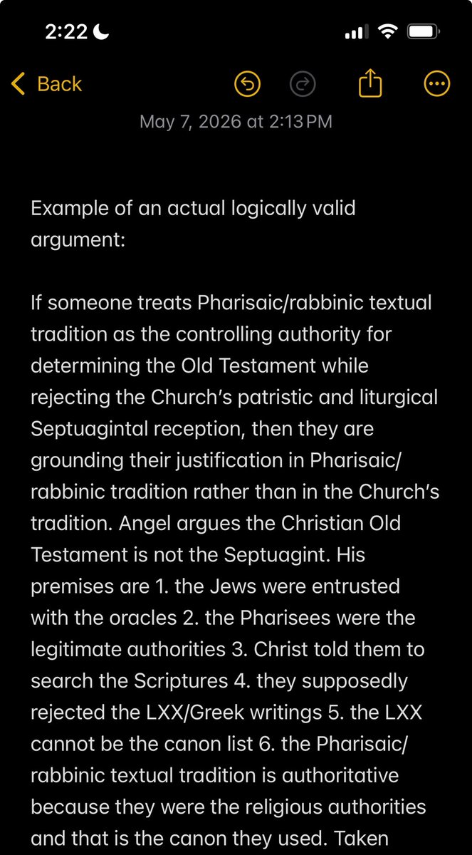 vervainek's tweet photo. @denkixd51 @DeuceBigalowEO @Fedupmichael @JPlayBased @bannedpastor U can’t seem to grasp what is logically valid or not, so I’ll give you an example of a logically valid argument - it’s too long so I did it on notes app and ss, 2 screenshots attached below https://t.co/75AVx7VhqO