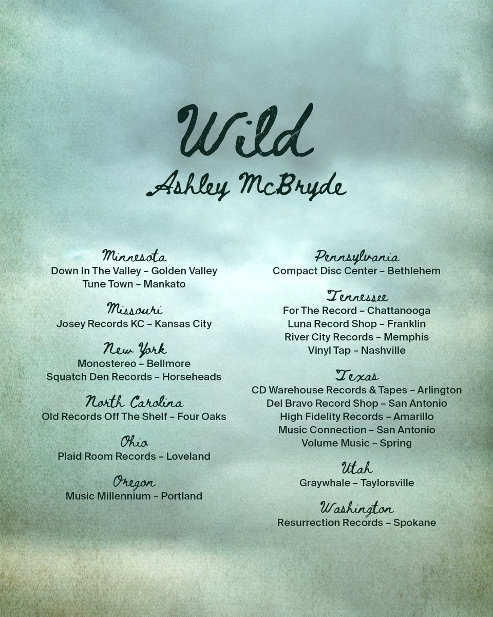 AshleyMcBryde's tweet photo. At select independent record stores, if you buy the cd or vinyl for Wild you also get an exclusive patch too. Nifty, right ?? Check out which stores are doing this 👇 https://t.co/UzcJ9HcZ1X