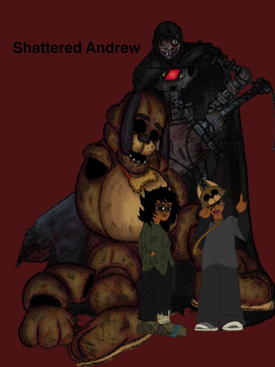 The little man of the hour

Andrew is far more prevalent in my story and is set up from the very beginning as being an odd one out 

And his anger comes from his crappy life while he was alive 

Hes a homeless kid who stumbled into Freddy's just as things were looking up

Then-