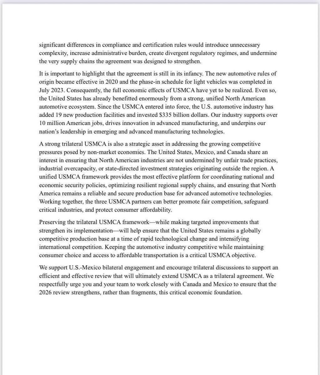 davidshepardson's tweet photo. New: joint letter from auto industry groups to @USTradeRep on USMCA https://t.co/qeCOHoYnll https://t.co/uoiEcnYY9w