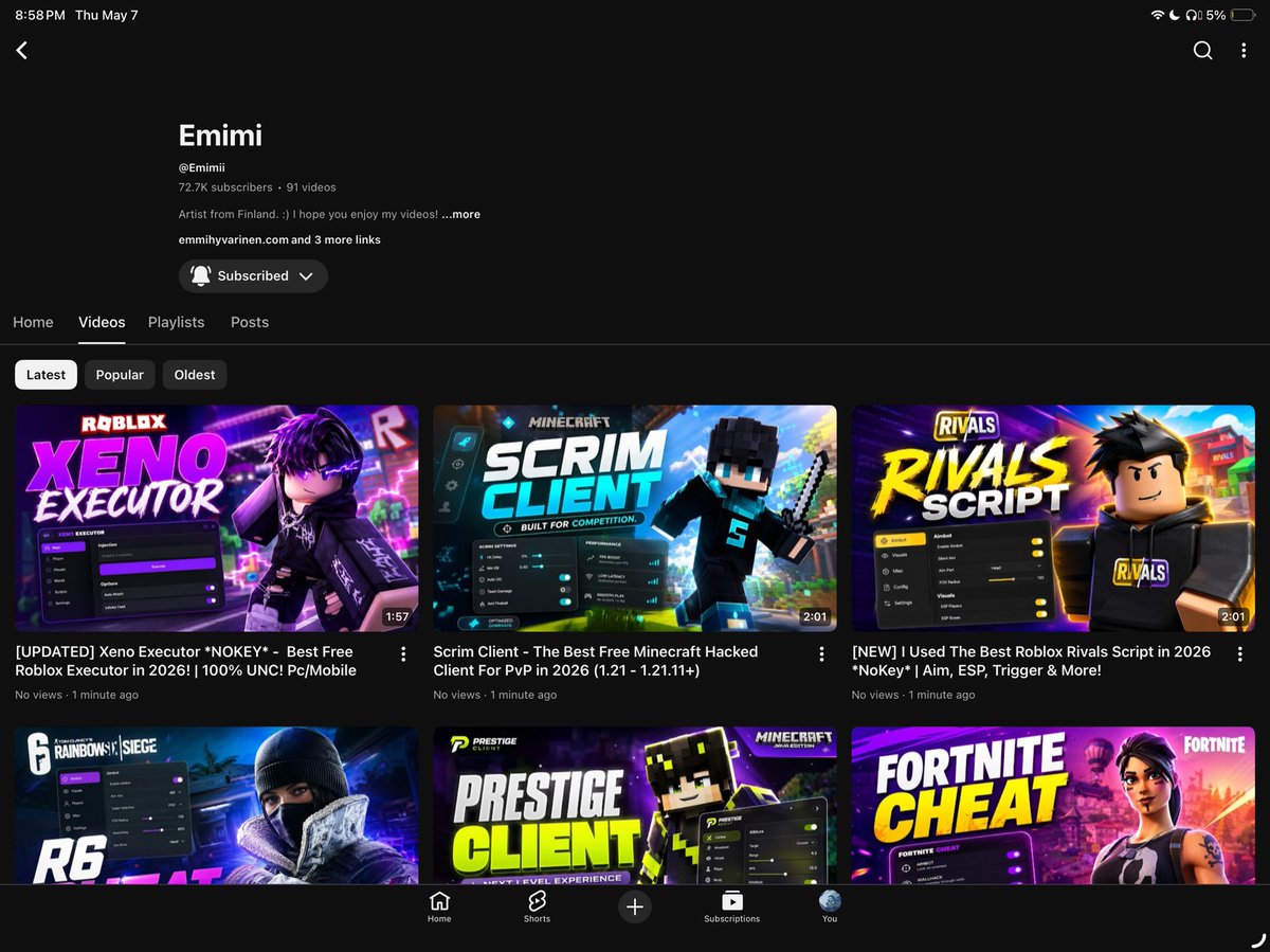 WilesNailsPower's tweet photo. One of my favorite Art channels, Emimi, got hacked. https://t.co/DVn3NJJHh6