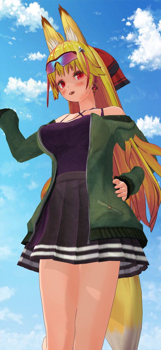 #カスタムキャスト
午後も頑張ってきますね！
 ローアングルがお好きなんでしょ🤣
ε-(`･ω･´)ﾌﾝｯ🦊🦊🦊