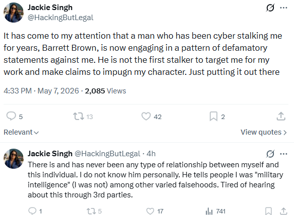 ProjPM's tweet photo. Someone please tell Jackie Singh #DDoSecrets published my 2006-2012 emails when I started asking for comment on Weev story for @BylineTimes; @FuxNet dug up our 2011 correspondence and posted excerpts yesterday; and that this makes her new claims unviable.
https://t.co/1yDjPJKv8w https://t.co/EcfRdkXsdu