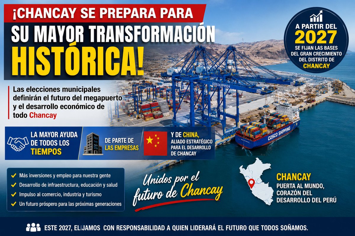 redcomunicador2's tweet photo. ¡CHANCAY SE PREPARA PARA SU MAYOR TRANSFORMACIÓN HISTÓRICA! https://t.co/aTqDsc02NK https://t.co/mSTi3YyPFK