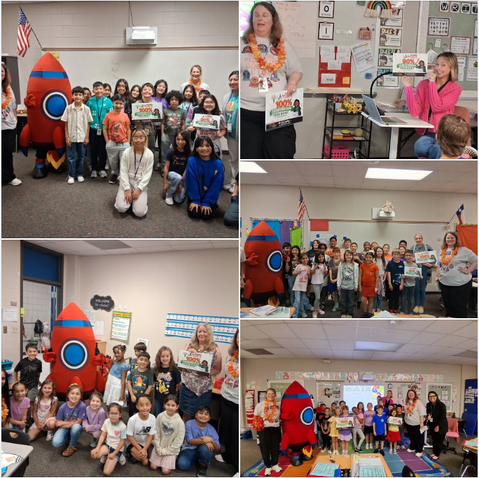 RIZZUTOELEM's tweet photo. The LPISD Academics Dept. celebrated classrooms at Rizzuto that made the weekly Amira Readerboard since Spring Break! We are so proud of our students and teachers for their commitment to growing as readers each week! Keep reading! #RZERockets #RocketsAreBright @lpisd #LPLegacy https://t.co/m7ri2fnABE