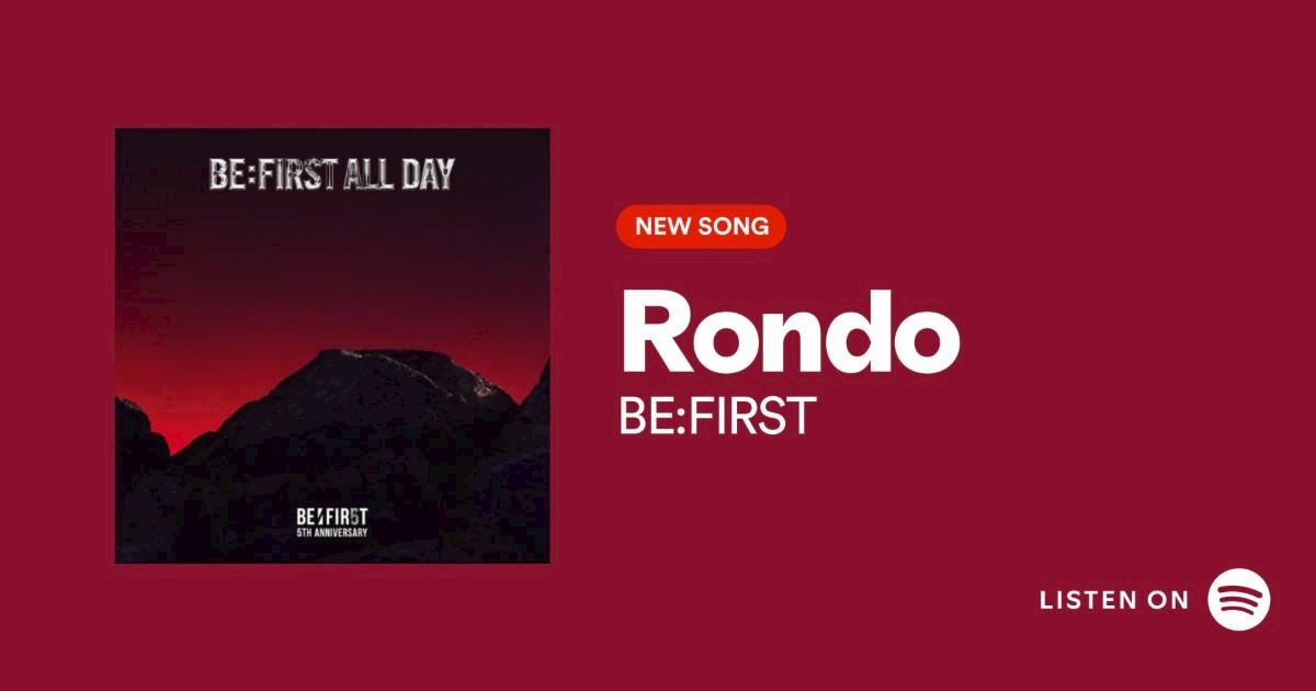 BE:FIRST 'Rondo'

Selected for #Spotify playlists.

🎧Spotify Japan 急上昇チャート (#1)
open.spotify.com/playlist/37i9d…

🎧Boy in the Moon (Cover)
open.spotify.com/playlist/37i9d…

🎧Dance Pop: Japan
open.spotify.com/playlist/37i9d…

🎧New Music Wednesday
open.spotify.com/playlist/37i9d…

🎧Teen Culture