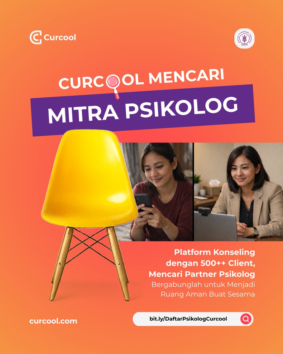 curcoolofficial's tweet photo. Curcool sedang mencari mitra Psikolog untuk bertumbuh bersama!

Benefit: Relasi luas, jam praktik fleksibel, dan pengalaman profesional yang suportif.
📍 Daftar di sini: https://t.co/vy4Dgpu1wA
📅 Batas pendaftaran: 31 Mei https://t.co/EuogrkYa2l