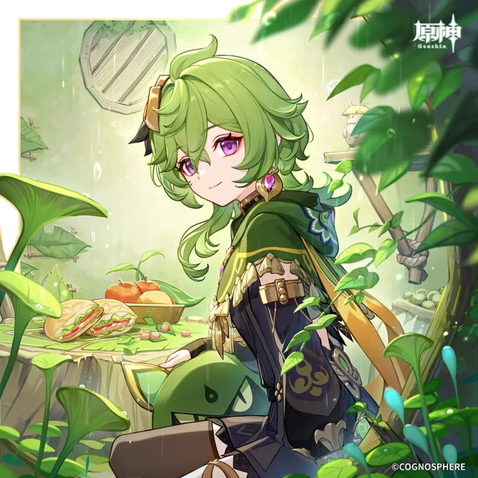 #原神_キャラ生誕祭 【#コレイ生誕祭2026 】 早く入れ!濡れてないか?タオルを持ってくるからちょっと待っててくれ… 雨林ではよく雨が降るってことが当たり前になりすぎてて、出かける時に傘を持っていくように言わなかったな…ごめん。
