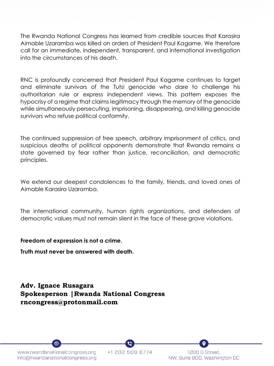 Rwanda National Congress™ tweet media