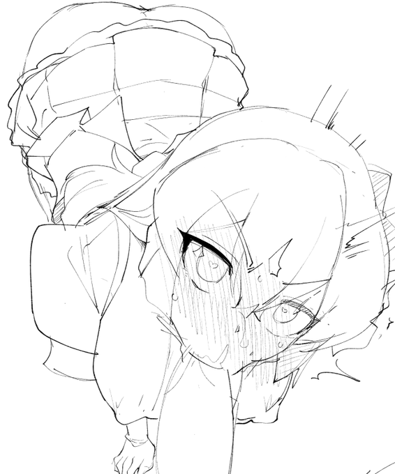 「ん゛モ゛ッ゛❤️❤️ま、敗へ…ンっ❤れ…ひゃい…ッ‼️❤ほっ❤ほぇは…あ、味見…らはらぁ❤」 