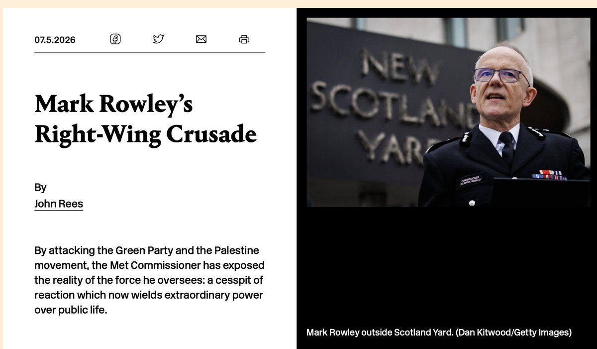 Good stuff in here from <a href="/JohnWRees/">John Rees</a> which shows that Mark Rowley is a Zionist asset.  But let's be a little bit clearer.  It's not a "right wing crusade".

He is a proxy for the Zionist project.

It's great that John appears to be making the kinds of arguments that we have been