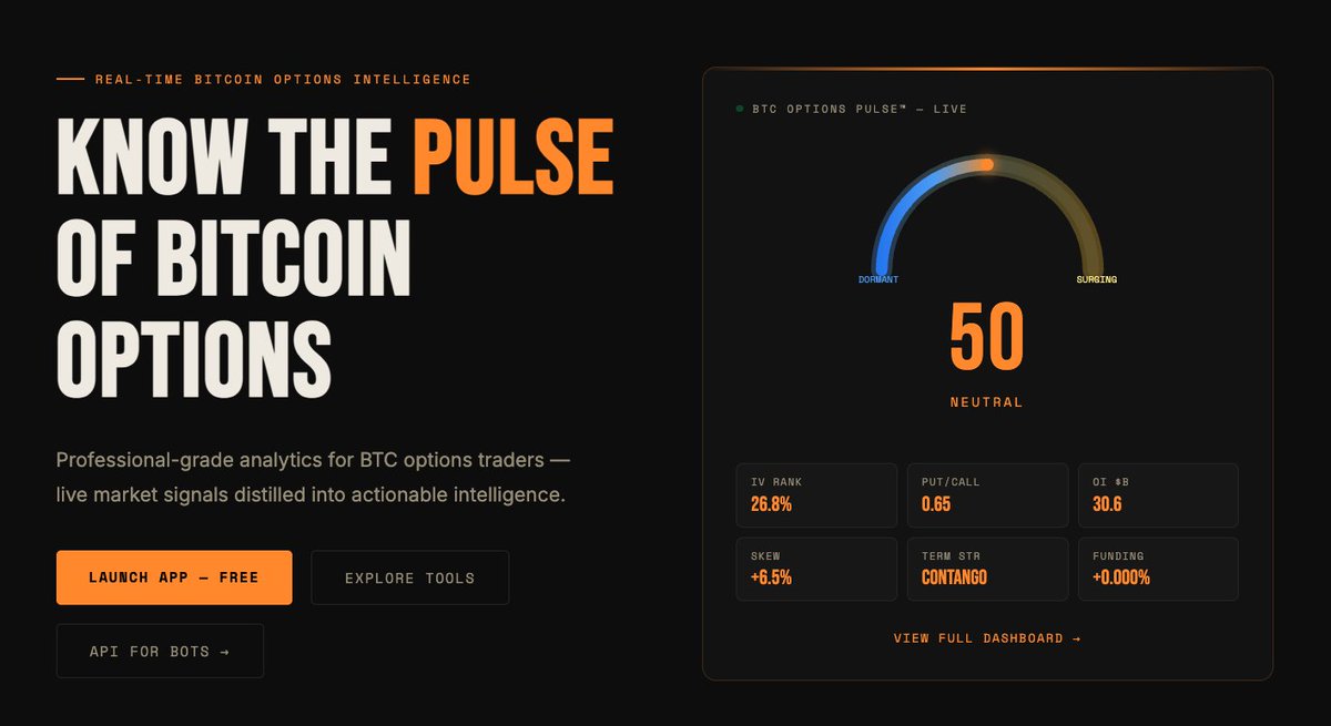 OrangePulseApp's tweet photo. BTC options expiry tomorrow 👇

Spot: $79,950
Max pain: $79,500
Neutral Positioning: 0.74 Put/Call ratio

Levels:
$80,000 — 93.9% touch probability
$75,000 — 8.7%% touch probability https://t.co/UyCNaDWw6Z