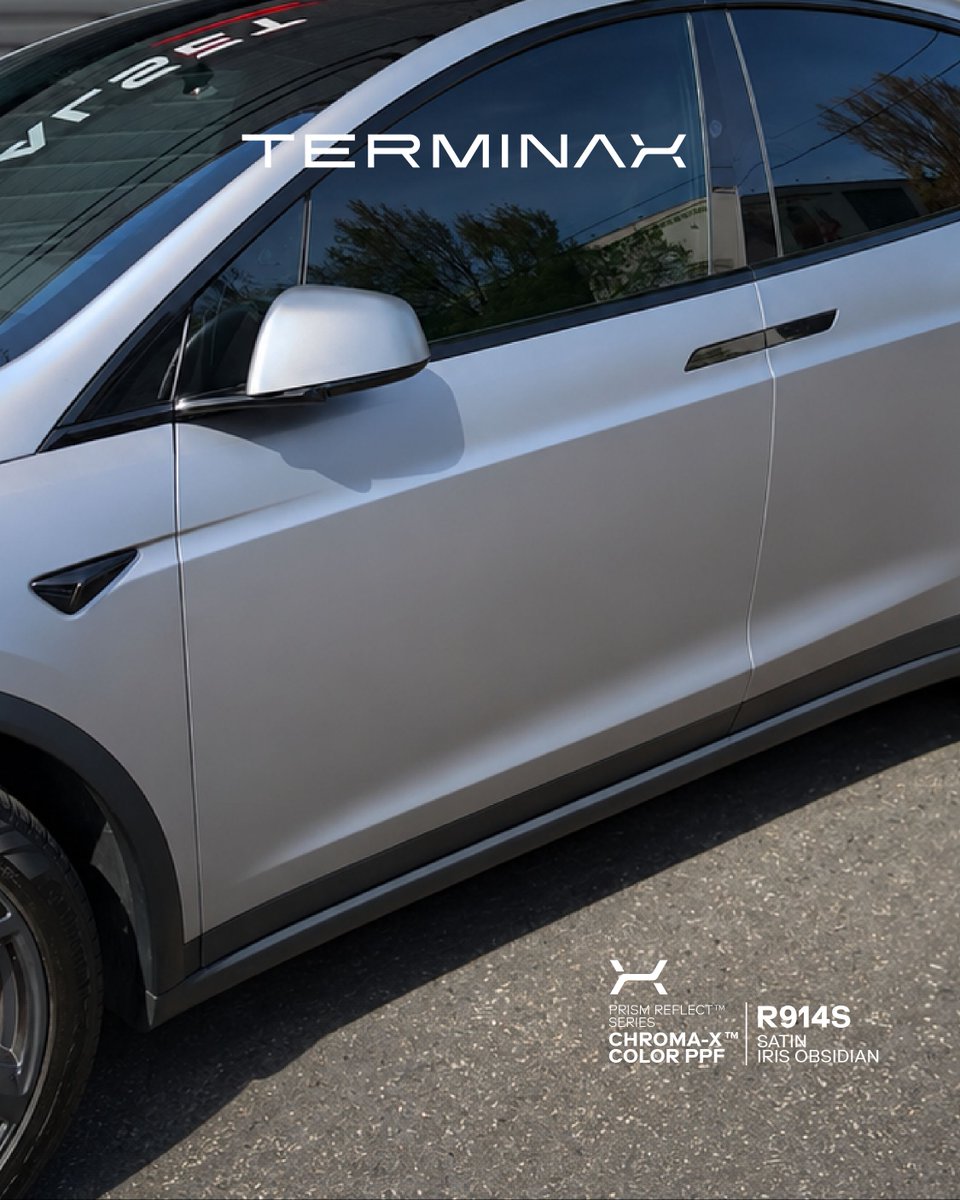 Terminax_USA's tweet photo. We teamed up with our friends at ALSET Auto in Portland to wrap this Tesla in our Chrom-X™ PrismReflect™ Series R914S Satin Iris Obsidian. 

#Tesla #TeslaWrap #ChromX #PrismReflect #SatinIrisObsidian #Portland #CarWrap #PPF #WrappedTesla #AutomotiveStyling #Terminax #PPF https://t.co/EtZcY2ZYJr
