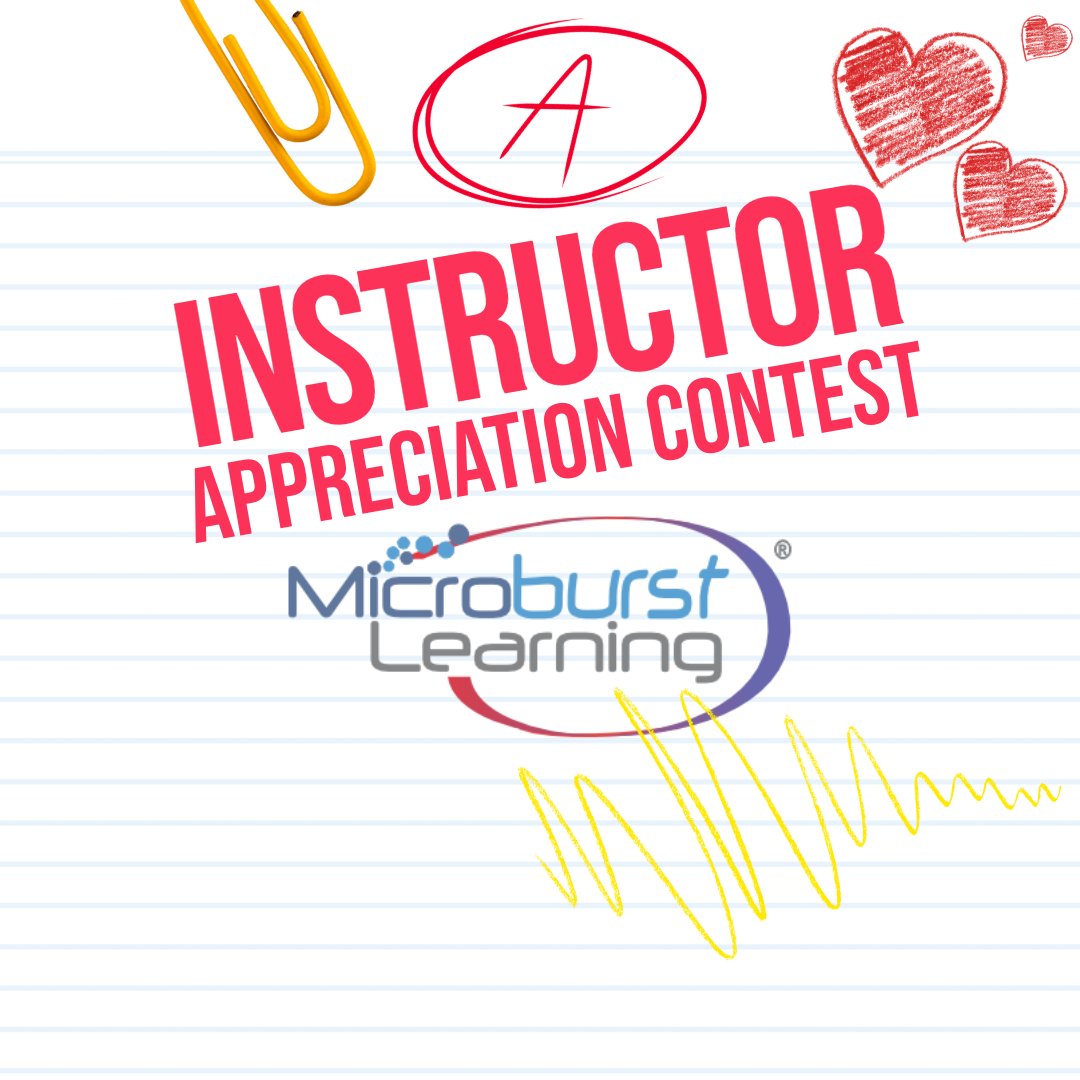 MicroburstLearn's tweet photo. NOMINATE AN INSTRUCTOR for a $100 gift card! Fill out the survey here: https://t.co/DtPn0Tbchq or visit your dashboard. Ends May 15! 🎉 #InstructorAppreciationContest https://t.co/O8c9AkgYiC
