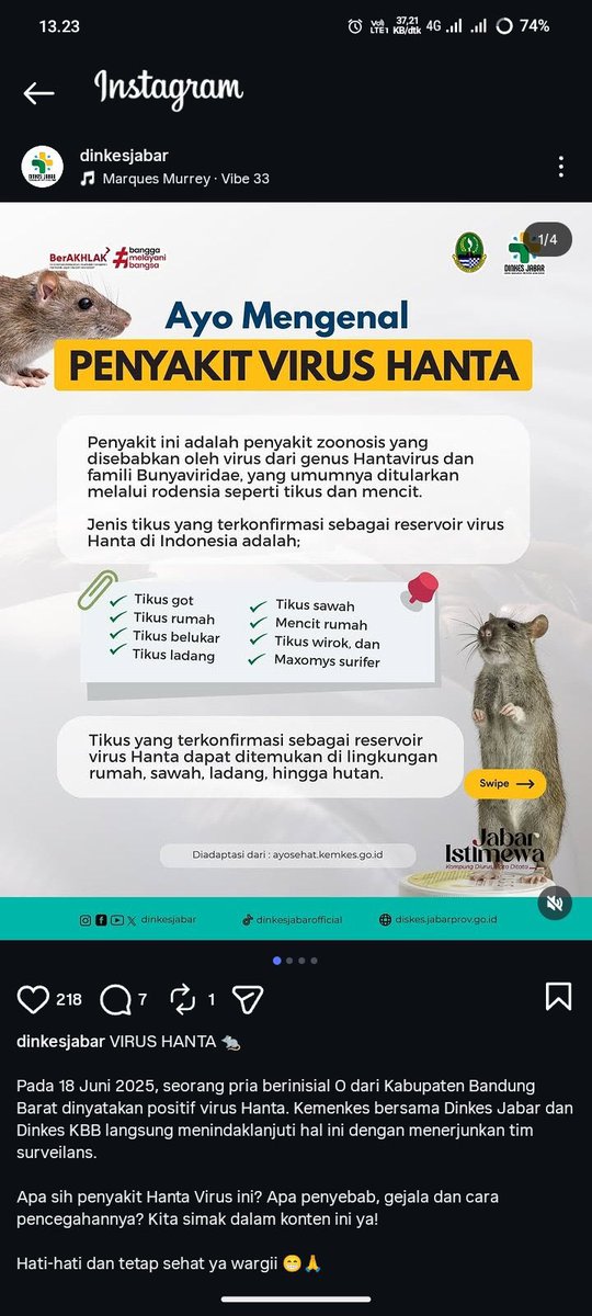 Virus hanta juga bukan virus baru di Indonesia.
Sudah sering diedukasikan ama dinkes2 daerah koook.

Berikut contohnya