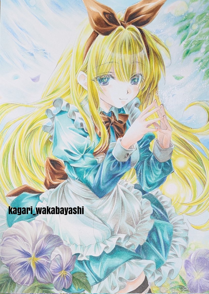 チョコミントアリス #オリジナル #アナログイラスト #コピック