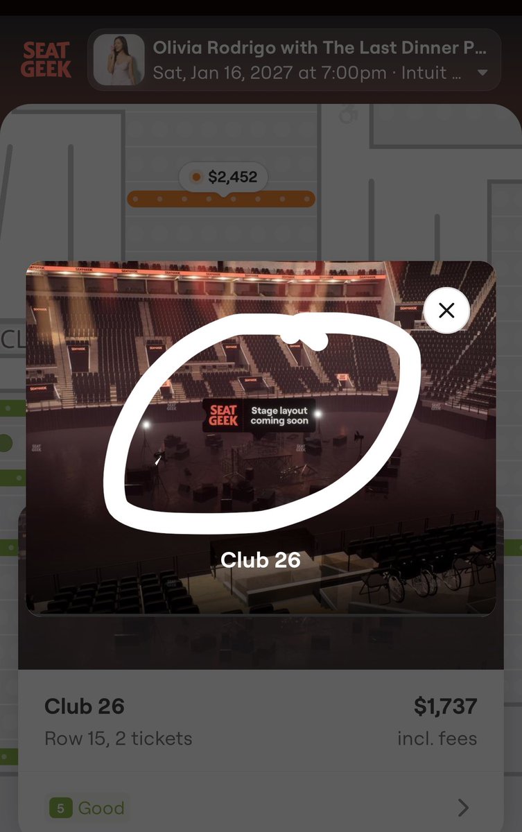 UnraveledTours's tweet photo. SeatGeek indicates that the tour stage layout is coming soon! 
This means the one on Ticketmaster is not the final one. https://t.co/4WF1Gw7noi