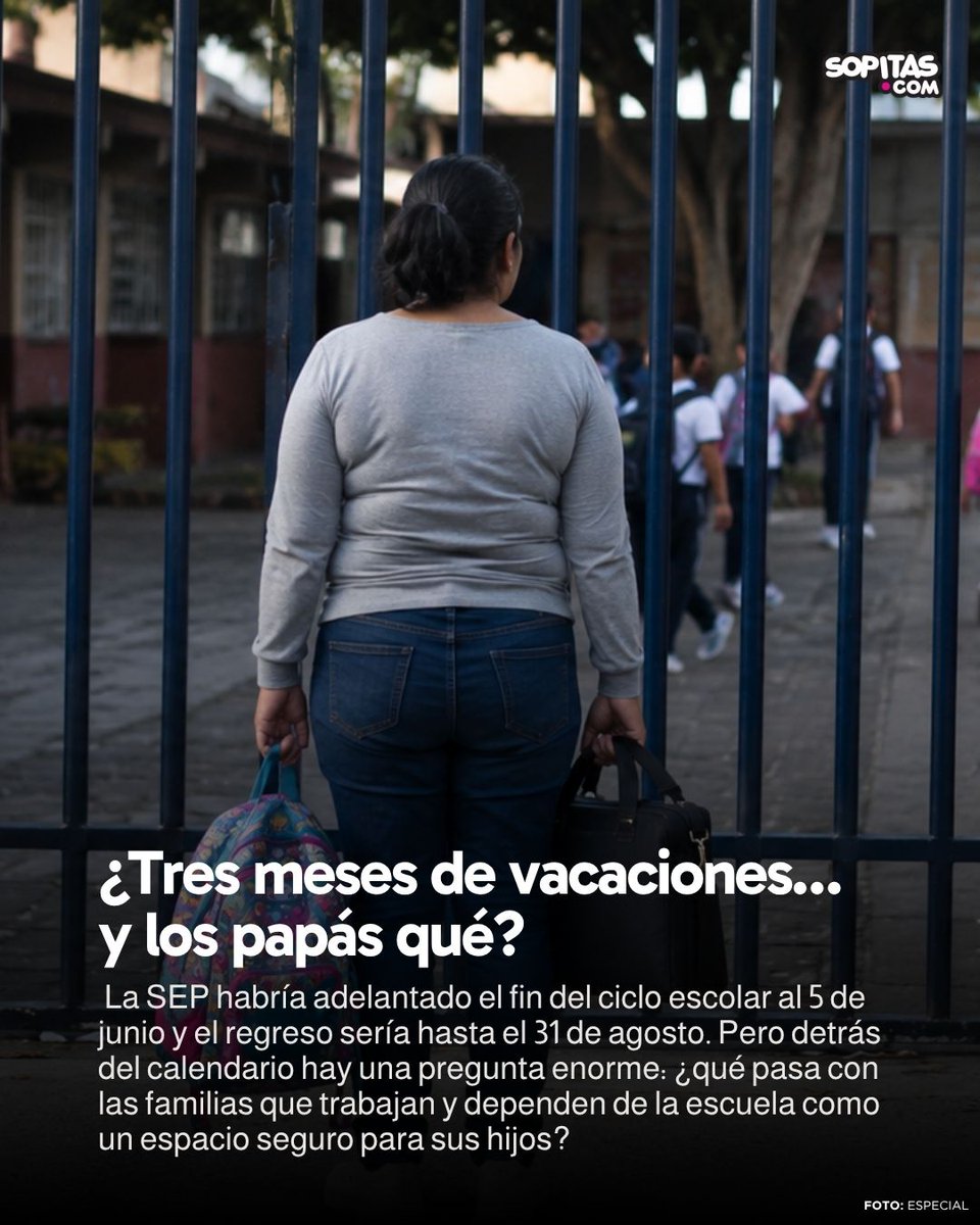 Tres meses de vacaciones suenan a sueño para cualquier estudiante… pero para muchas familias la noticia puede caer más como preocupación que como descanso.

Porque la escuela no es solo el lugar donde niñas y niños toman clases. También es rutina, cuidado, convivencia, alimento