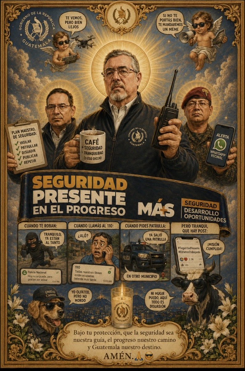 <a href="/viniciogutierr3/">Vinicio Gutierrez</a> No se preocupen ya hay seguridad <a href="/BArevalodeLeon/">Bernardo Arévalo</a>
