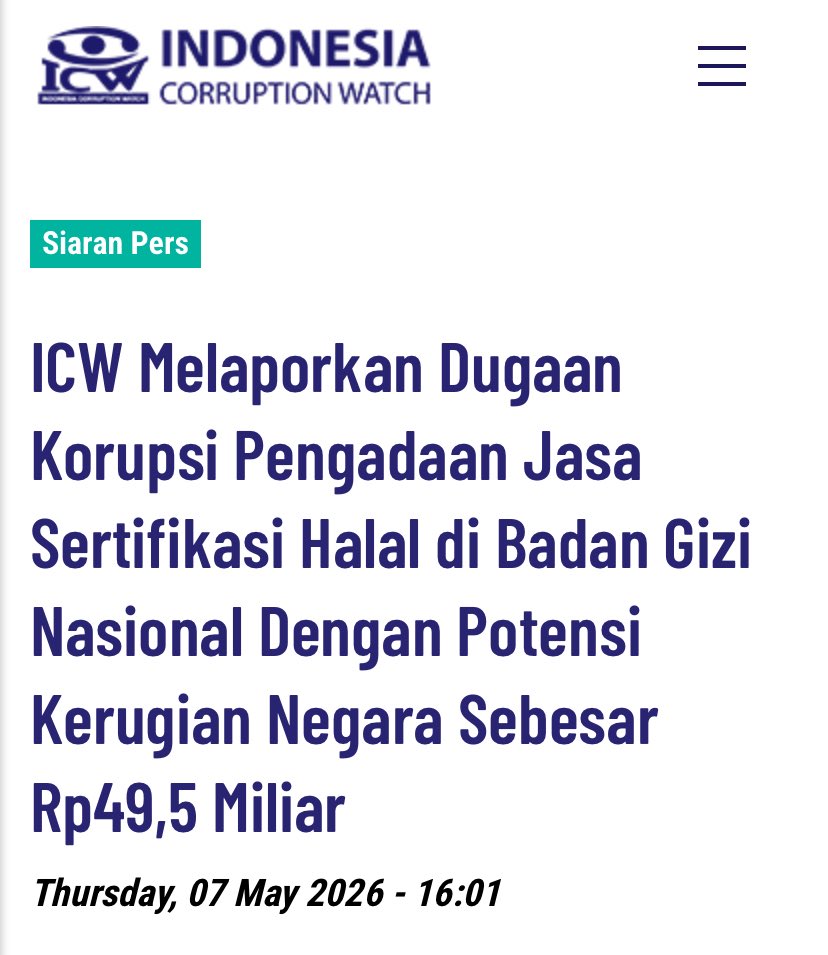 Indonesia Corruption Watch tweet media