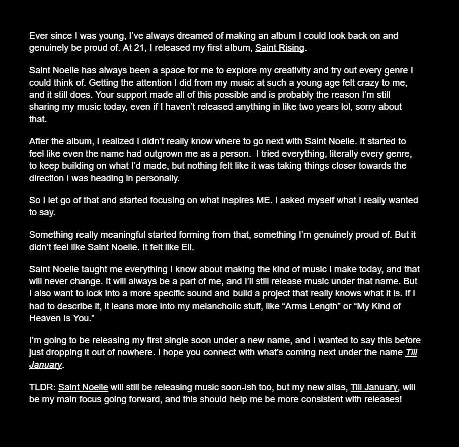An update about the future of my music <3