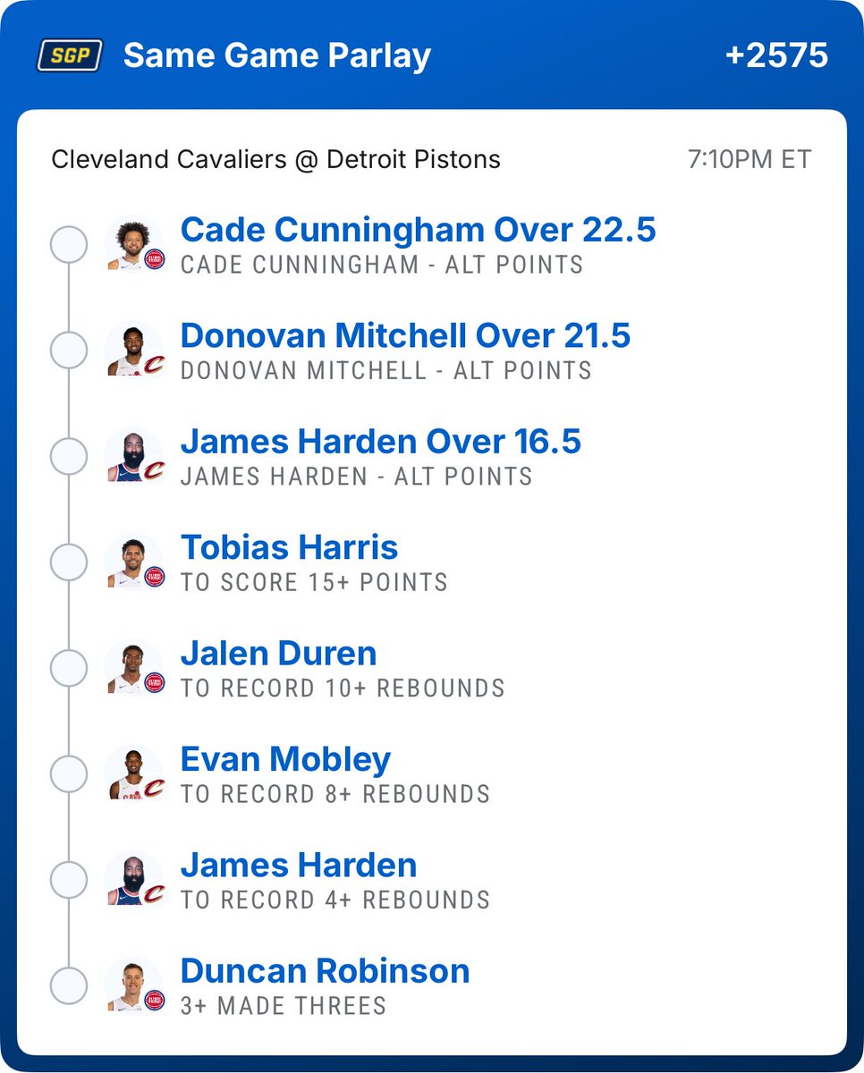 PowerPlayTev's tweet photo. Cavs/Pistons NBA SH Parlay

https://t.co/Vd4SDrtQFt https://t.co/LmUAXplbXE