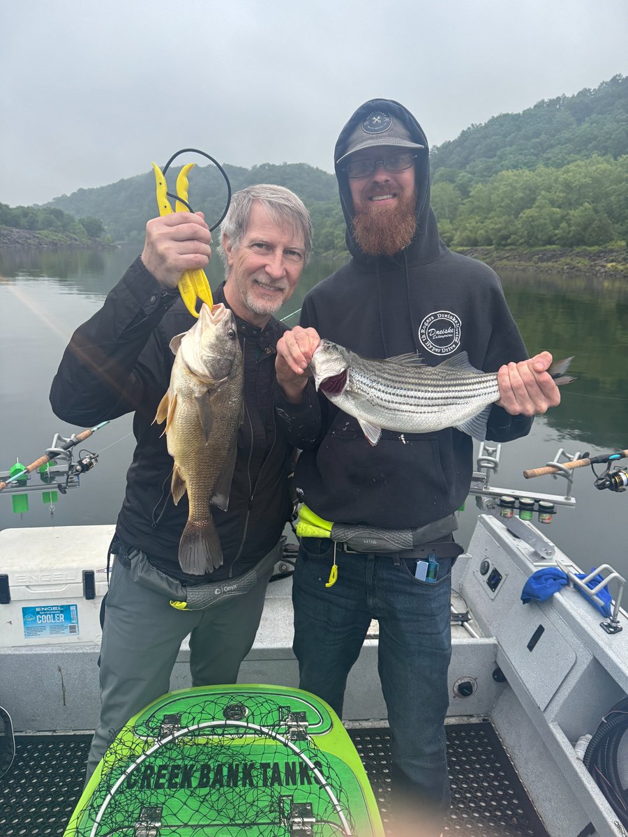Capt_Billy_TN's tweet photo. I had a father son duo on my boat today for an incredibly successful "mixed bag" fishing trip! Possibly 5 different species of fish!  Low pressure is always good fishing and getting wet! #guidelife #goodtimes #fishing #okumafishingusa https://t.co/t32CGZFFNa https://t.co/f7KC9sMZmb