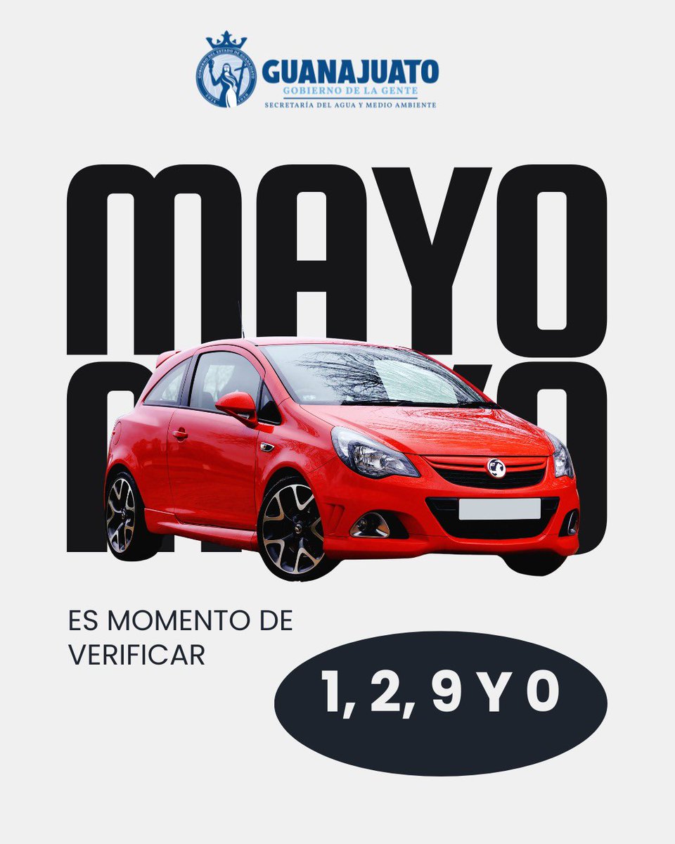 aguagobgente's tweet photo. Si tus placas terminan en 1, 2, 9 y 0, te toca en mayo.🚘

Recuerda que cumplir con la verificación vehicular ayuda a reducir emisiones contaminantes y contribuye al cuidado de la salud y el medio ambiente.🌎

#GobiernoDeLaGente #CalidadDelAire #VerificaciónVehicular #Guanajuato https://t.co/3HbhFGlB1T