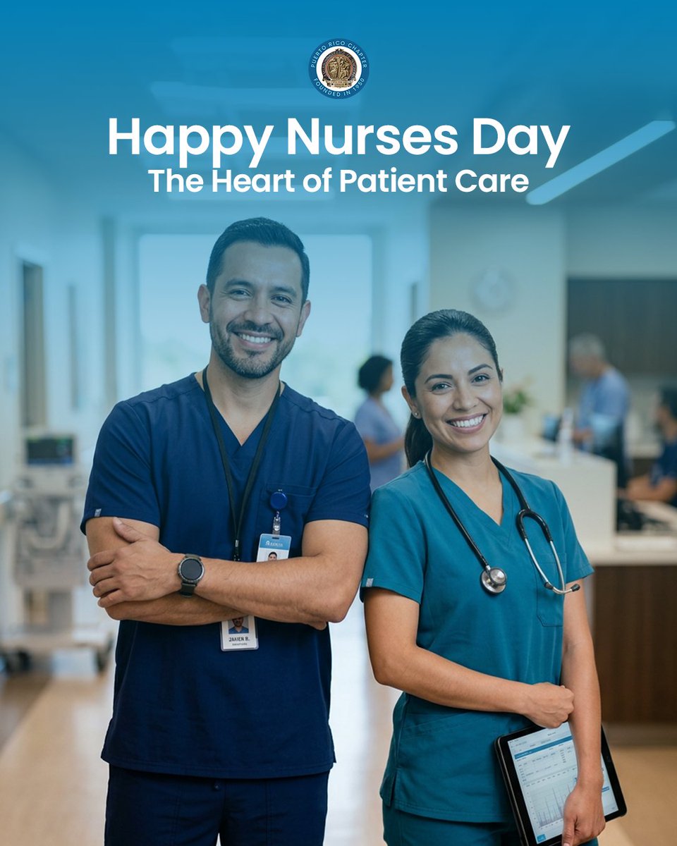acsprchapter's tweet photo. 💙 Happy Nurses Day!

Today we recognize the dedication, compassion, and expertise of nurses—essential partners in patient care and every surgical team.

Thank you for all that you do. 🩺

#ACS https://t.co/Exsd2xEksp