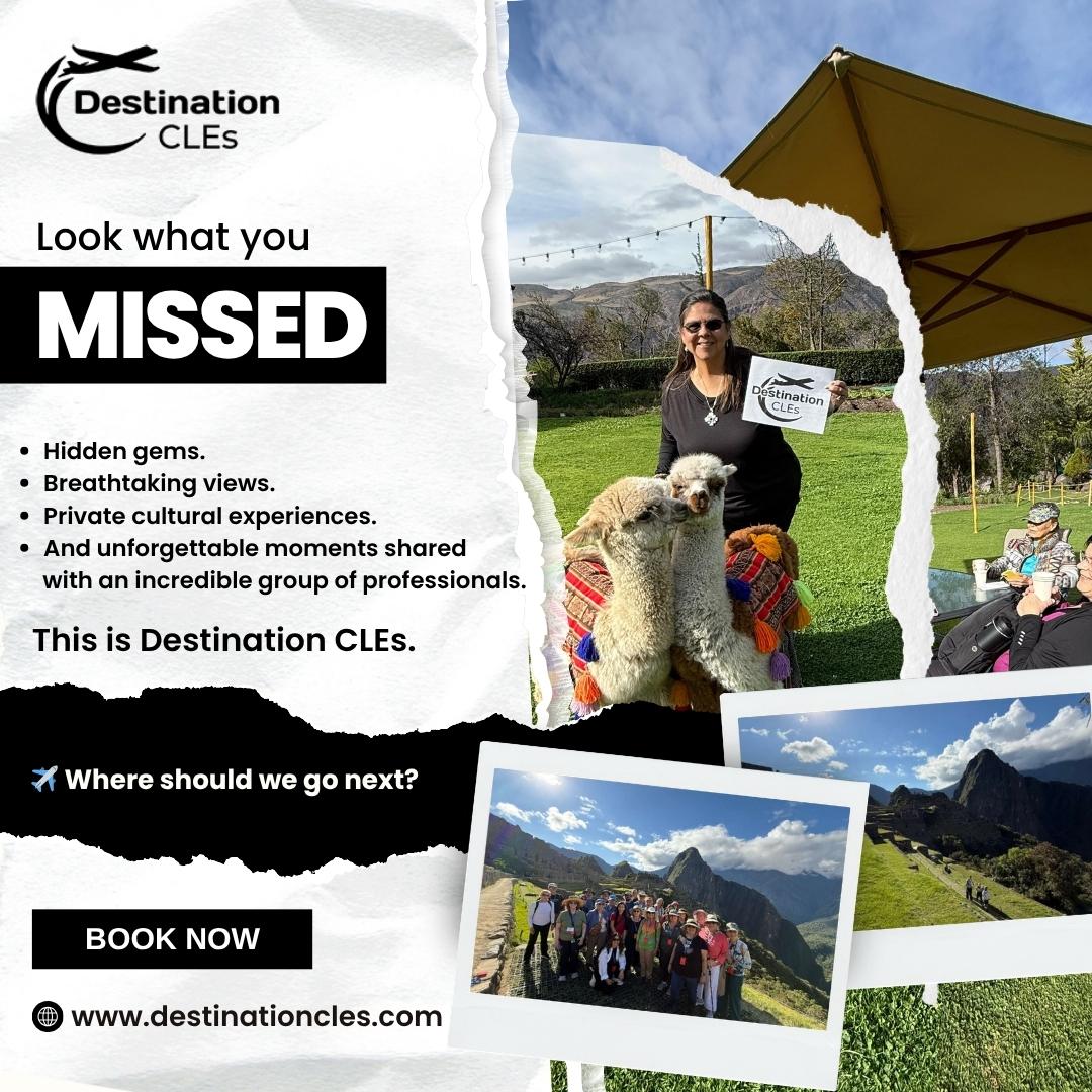 DestinationCLEs's tweet photo. Look what you missed… 🌍

Hidden gems, unforgettable views, and cultural experiences you can’t get in a classroom.

This is Destination CLEs. ✈️
🔗 https://t.co/LALXzBY8Co
#DestinationCLEs #CLETravel #LuxuryTravel #Peru https://t.co/bOulcx9qRk