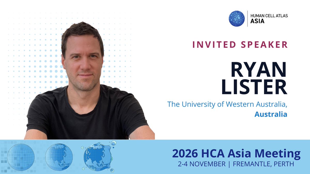 Al__Forrest's tweet photo. Welcoming @ry_lister from @PerkinsComms and @uwanews to #HCA2026Asia!  

A pioneer in #epigenetics, #genomics, #synthetic_biology

Join us in Fremantle: https://t.co/SU5TIa7PXZ

Publications: https://t.co/atkRkjHqHc https://t.co/tvlhWrnWiX