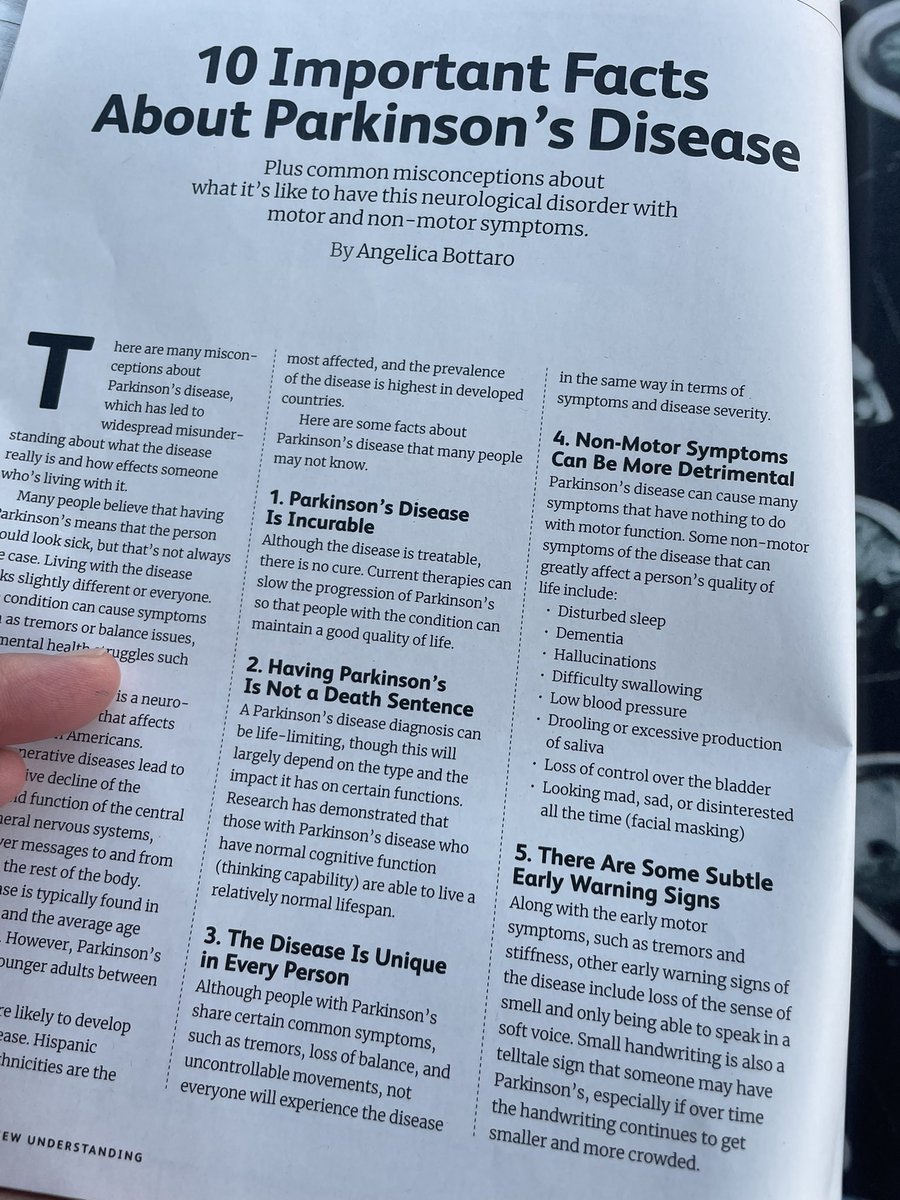 StayAdventurous's tweet photo. @AngiieBee  just started reading  Very Well on Parkinson’s … really disappointed … because you certainly didn’t make the mundane magical .. saying there is no cure - gives no hope … and not only does it start your article , but the magazine.  (1/2) https://t.co/9jdECnFRmh