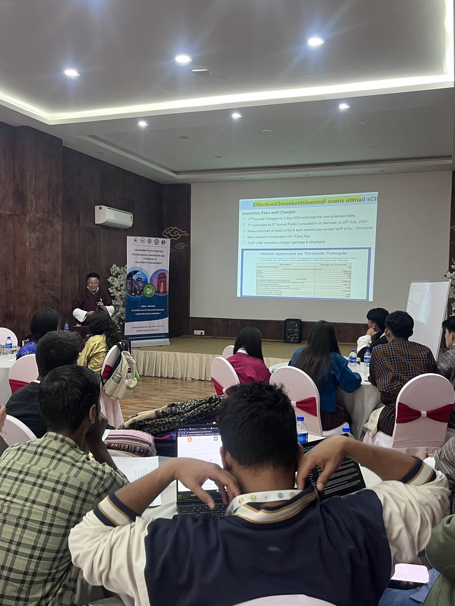 bhutan_clean's tweet photo. 6 May 2026: Thimphu- a collaborative outlook on technological innovation and synergies in solid waste management a project organised by JNEC, NITR, IITG &amp; CST, funded by GOI. Thank you for inviting Clean Bhutan to share our experience with faculty &amp; students https://t.co/okPTPPZ2Td