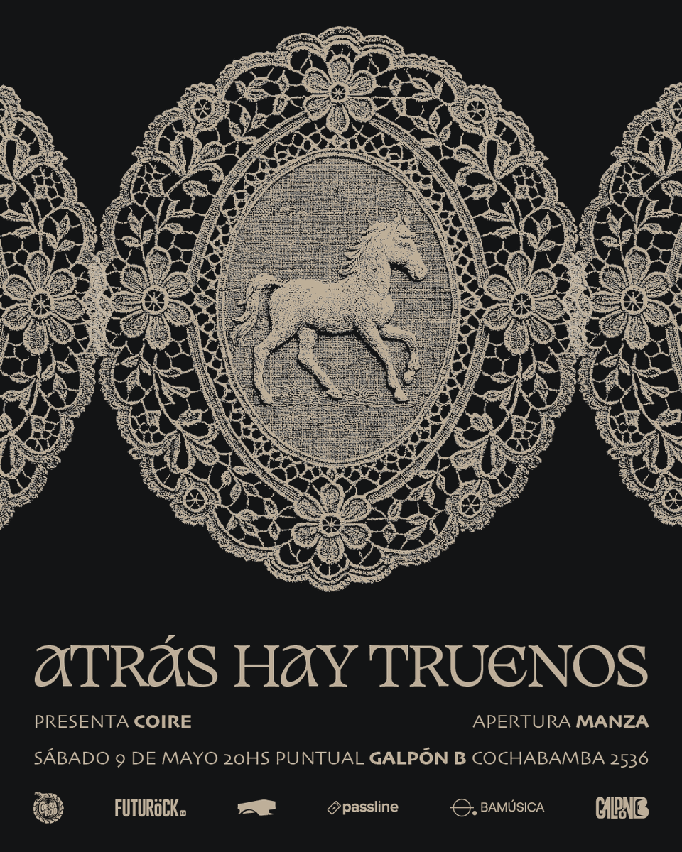 cobraxrod's tweet photo. Al fin llega el momento tan esperado de la presentación de "Coire" de @atrashaytruenos, a mi humilde entender el mejor disco argentino del 2025, editado por @casadelpuente, se viene una noche única en @GalponB, apertura deluxe por @manzaEsain, tickets: https://t.co/IQCUdKYzC7 https://t.co/e2W64CMAS8