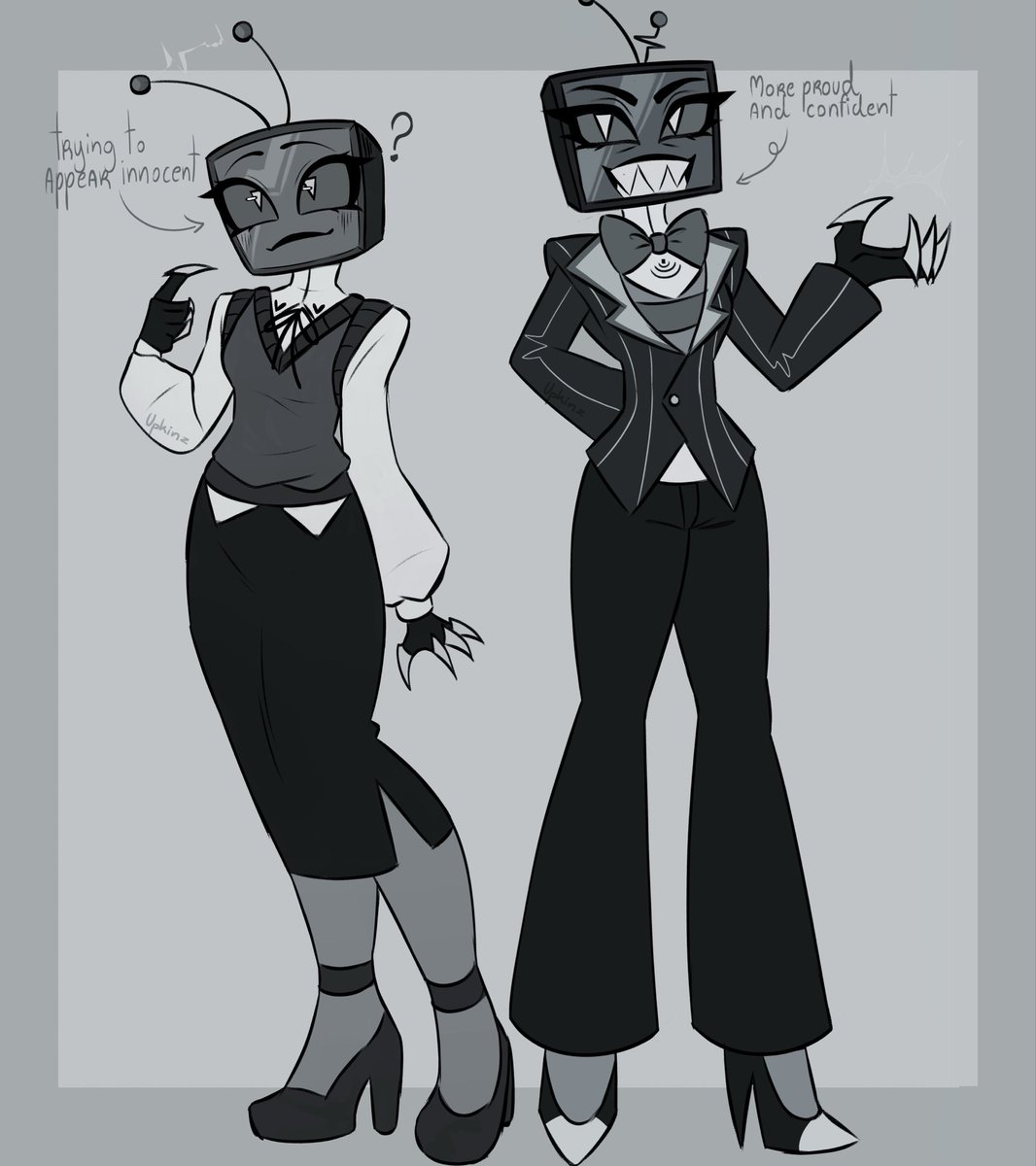 upkinzz's tweet photo. past and current female Vox designs! 📺
#vox #voxfanart #hazbinhotel #hellaverse https://t.co/bMerIde3Gy