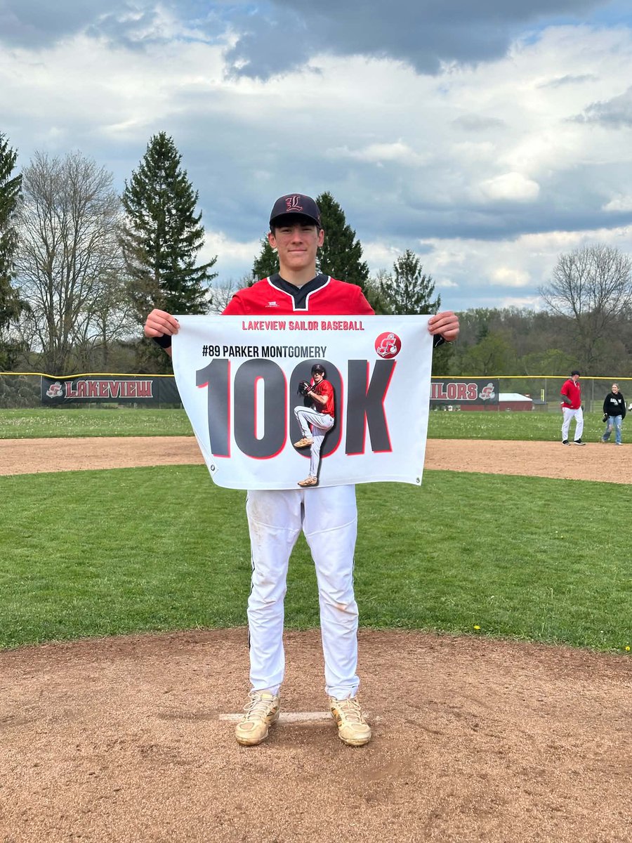 BobGreenburg's tweet photo. Lakeview’s Parker Montgomery reaches 100 strikeout milestone!! https://t.co/BqkoEHfx2D