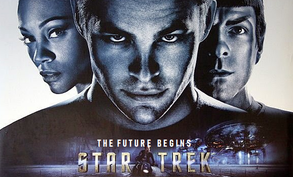 May 8 2009 STAR TREK opens. Dir. J. J. Abrams. Chris Pine headlines a strictly workmanlike big screen reboot of the classic franchise rejigged for the millenium multiplex as a time travelling prequel riff playing fast &amp; loose with series' time lines &amp; venerable aesthetics.