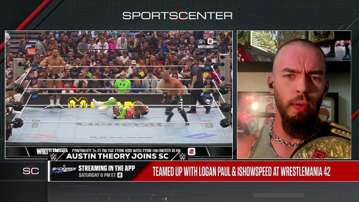 Theory credits IShowSpeed's WrestleMania 42 athleticism to training with him and Logan Paul