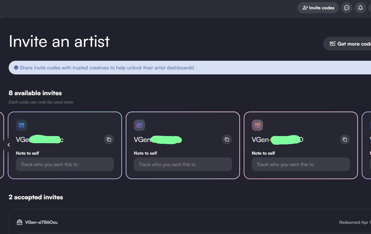 Apukylypse's tweet photo. I just realized I was given 8 VGen invitation codes. Since I don’t have any friends, if anyone is interested in getting one, just DM me ☺️ https://t.co/zHVtJgxBBB