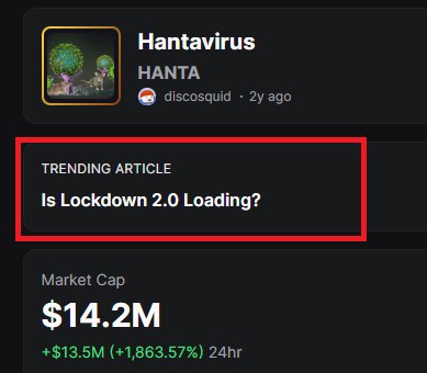 OG $L2.0 Lockdown trending with $HANTA !

pump.fun/coin/2tXpgu2DL…

CA: 4psXED78TjRmHxqgGpQnVEWPo2NYy3yPM1sQvWGdpump

NFA DYOR!

<a href="/solana/">Solana</a> @pumpfun <a href="/a1lon9/">alon</a>