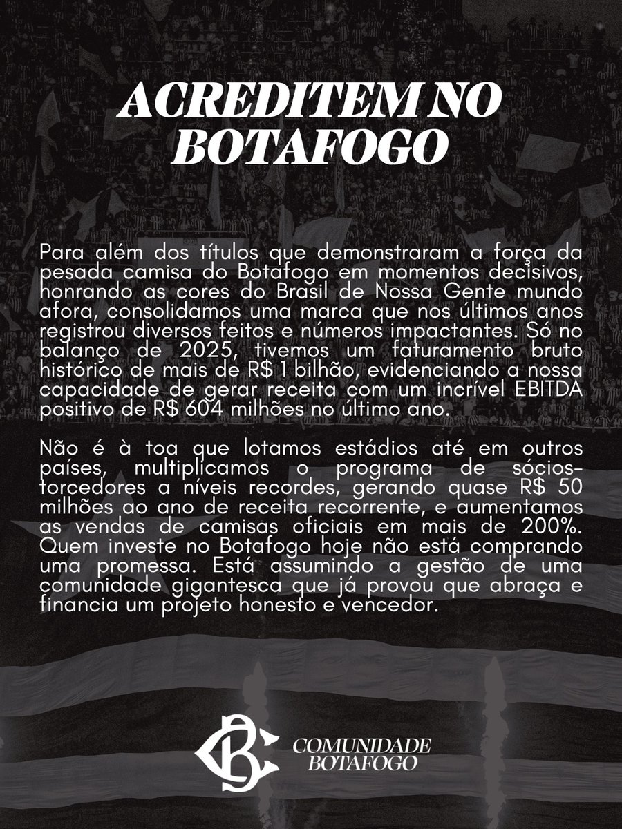 movnfcag's tweet photo. Manifesto em conjunto das organizadas e movimentos do Botafogo.
COMUNIDADE BOTAFOGO https://t.co/f7RQoE3Rpq