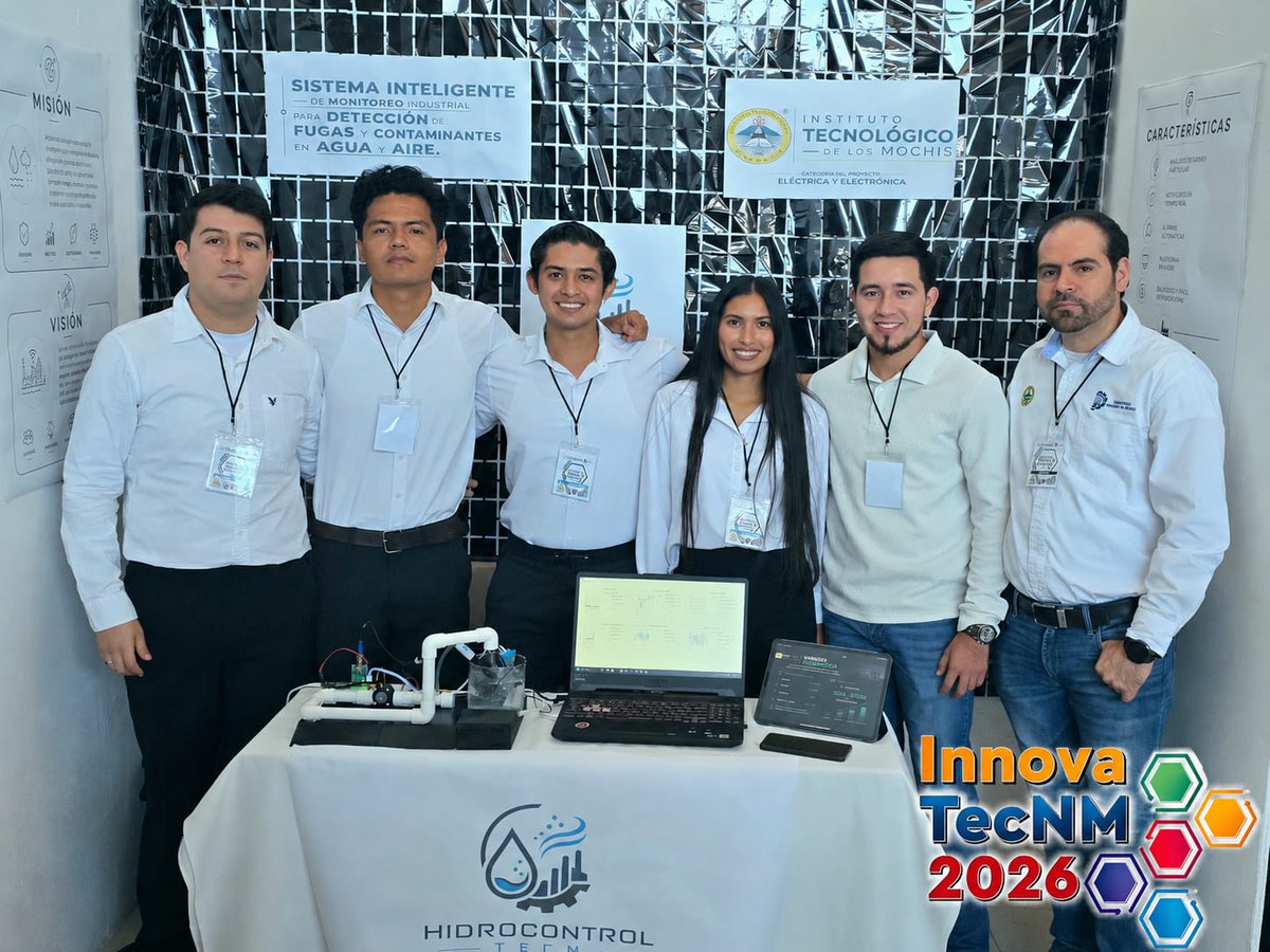 flakko_30's tweet photo. Presentes en #InnovaTecNM2026 como asesor del proyecto “HIDROECONTROL TECH”, sistema inteligente de monitoreo para la detección de fugas y contaminantes en agua y aire. 💧🌬️

Innovación, tecnología y talento que transforma. 🚀

#TecNM #SomosTecNM #Innovación
@TecNMLosMochis https://t.co/jUwBpQPdgw