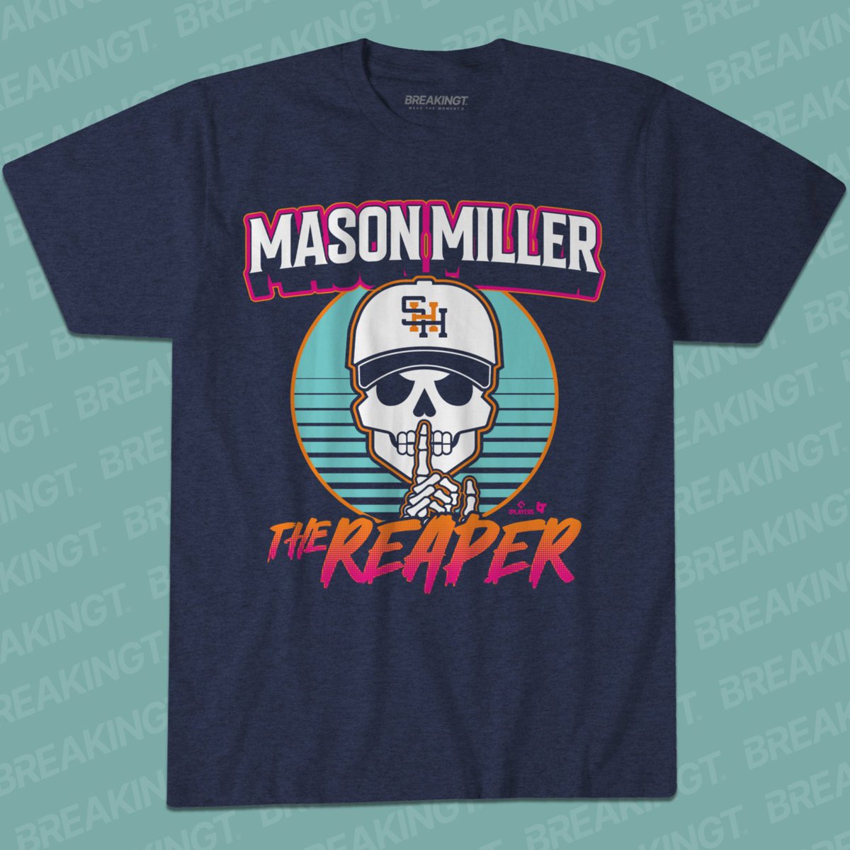 BreakingT's tweet photo. New Mason Miller shirt just dropped 💀🤫🔥

#SanDiego #SlamDiego #masonmiller #baseball https://t.co/MH8r88wWDK