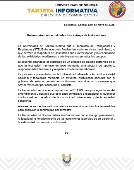 elrafaramirez's tweet photo. Atención comunidad #UniSon https://t.co/NEhPkdoz0P