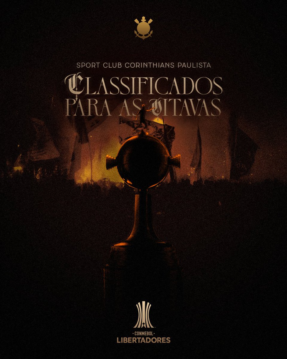 TIMÃO NAS OITAVAS! ☑️

Estamos classificados para as oitavas de final da CONMEBOL Libertadores! 🫡

#VaiCorinthians